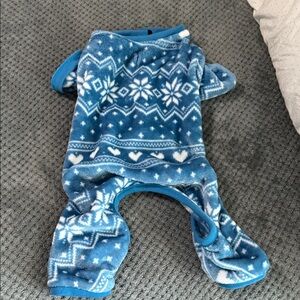Cozy Blue Snowflake Kids Footie Pajamas